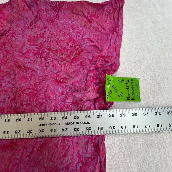 Hand Kreation Womens Pink Floral Short Sleeve Lightweight Poncho One Size New - Picture 6 of 7
